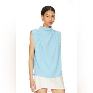 Amanda Uprichard Sleeveless Fabienne Top in in Pacific